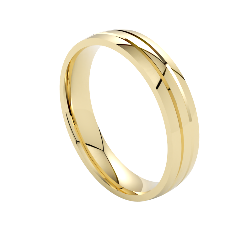 elegancka obrączka klasyczna z żółtego złota szerokość 5,00 mm